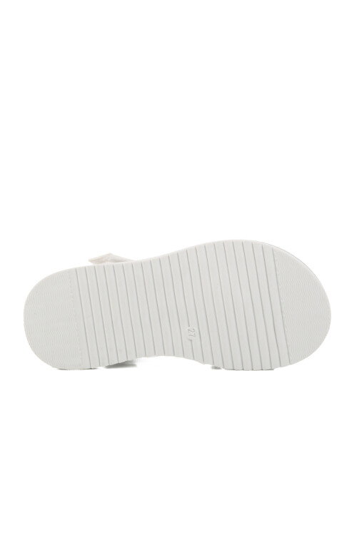 صندل تقويمي للبنات أبيض لامع بشريط فيلكرو 25T103 P