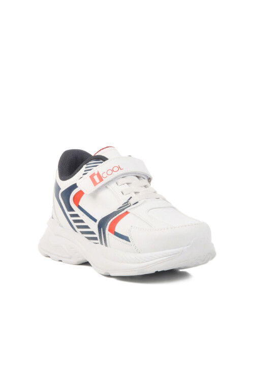 White Velcro Mesh Boys Sneakers 2330 F