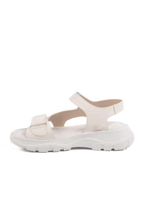 White Velcro Lightweight Womens Sandals T-006 Z