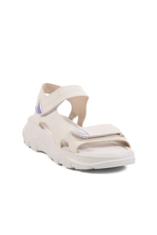 White Velcro Lightweight Womens Sandals T-006 Z