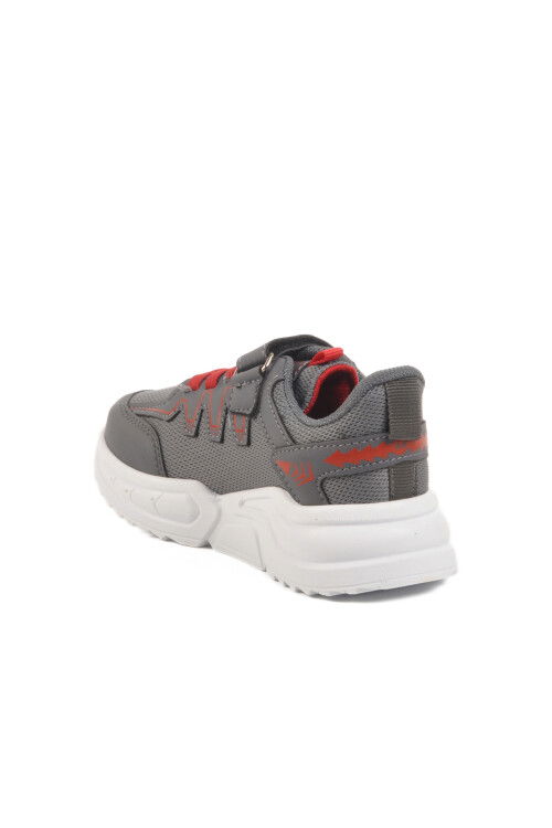 Smoke Red Velcro Mesh Lightweight Boys Sneakers 2320 F