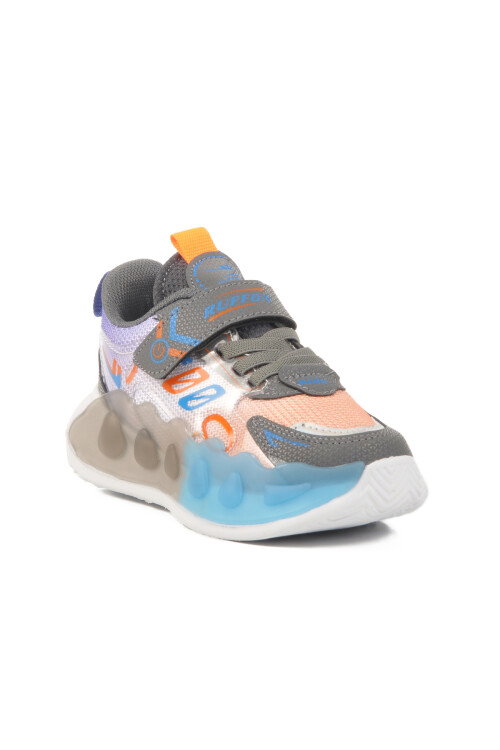 حذاء رياضي للبنات من قماش شبكي رمادي أزرق 2480 P