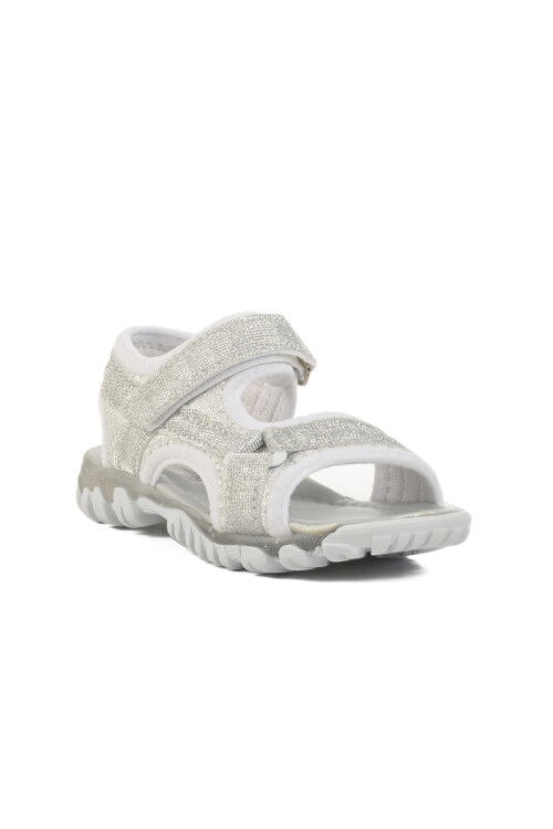 Gümüş Simli Cırtlı Ortopedik Kız Çocuk Spor Sandalet 25T104 P
