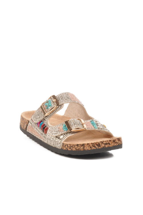 Gümüş Taş İşlemeli Kız Çocuk Terlik 25Y106-6  F