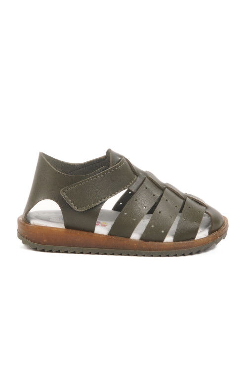 Haki Cırtlı Hafif Unisex Çocuk Sandalet 17370 B