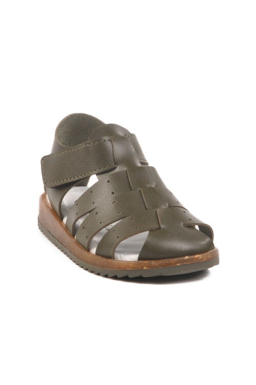 Haki Cırtlı Hafif Unisex Çocuk Sandalet 17370 B