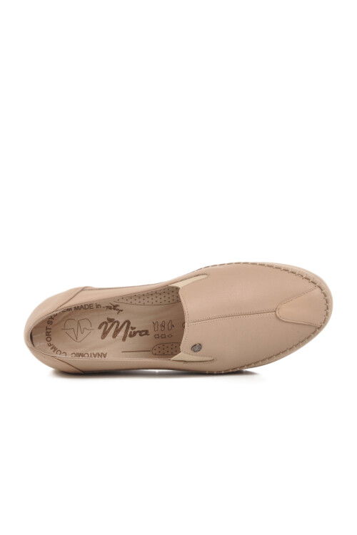 حذاء كاجوال نسائي تشريحي من الجلد الطبيعي باللون الكريمي 664 Z