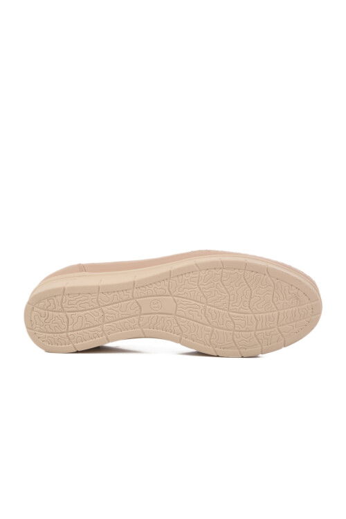 حذاء كاجوال نسائي تشريحي من الجلد الطبيعي باللون الكريمي 664 Z