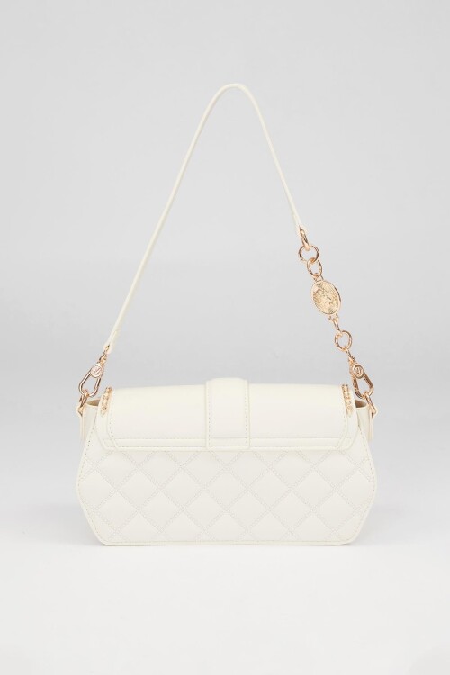 Krem Yuvarlak Toka Detay Omuz Çantası 930389