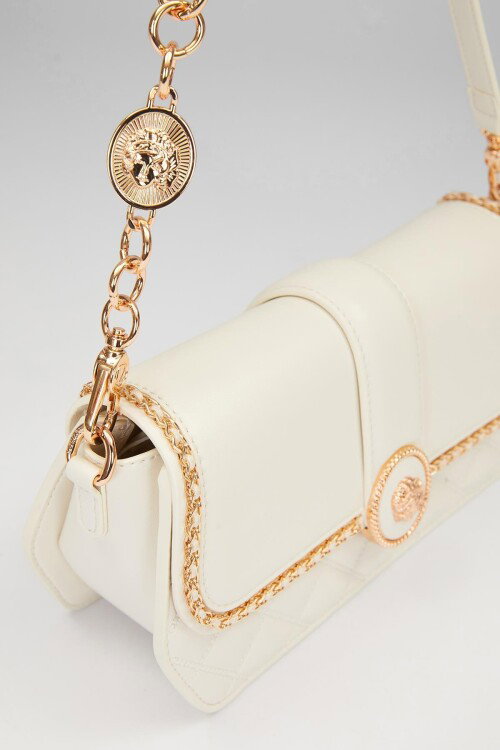 Krem Yuvarlak Toka Detay Omuz Çantası 930389