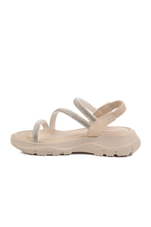 Cream Stoned Womens Sandals T-005 Z