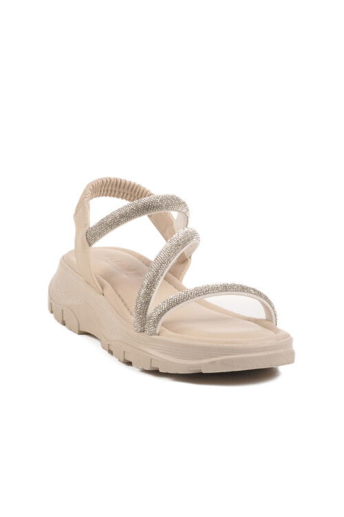Cream Stoned Womens Sandals T-005 Z