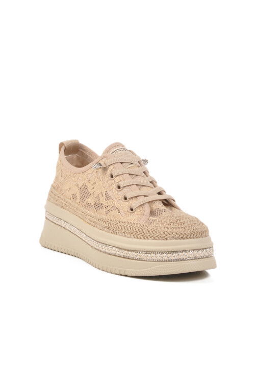 Cream Anatomical Knitted Womens Casual Shoes B237 Z