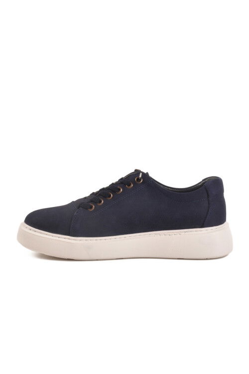 Navy Blue Nubuck Genuine Leather Mens Casual Shoes A-55 M
