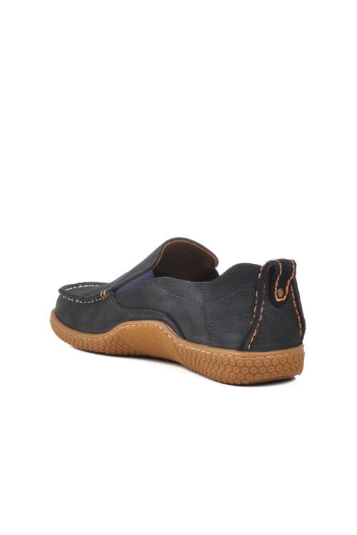 Navy Blue Nubuck Genuine Leather Mens Casual Shoes 3Y1447-534 M