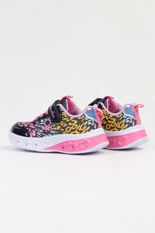 Lacivert Cırtlı Işıklı Kız Çocuk Spor Ayakkabı BNI-10125 P