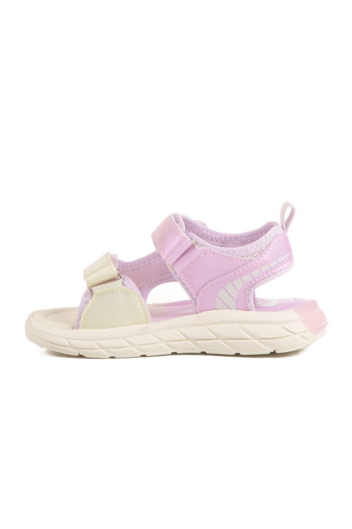 Lila Cırtlı Işıklı Anatomik Kız Çocuk Sandalet 1946 P