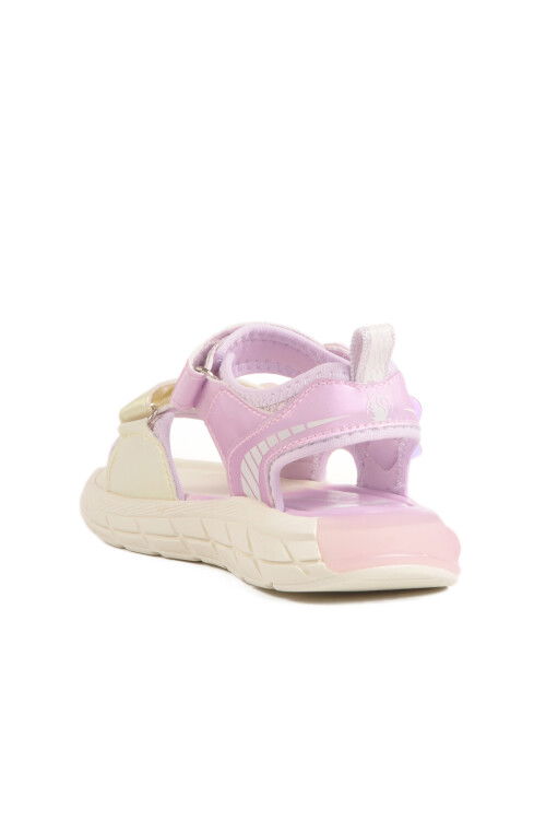 Lila Cırtlı Işıklı Anatomik Kız Çocuk Sandalet 1946 P