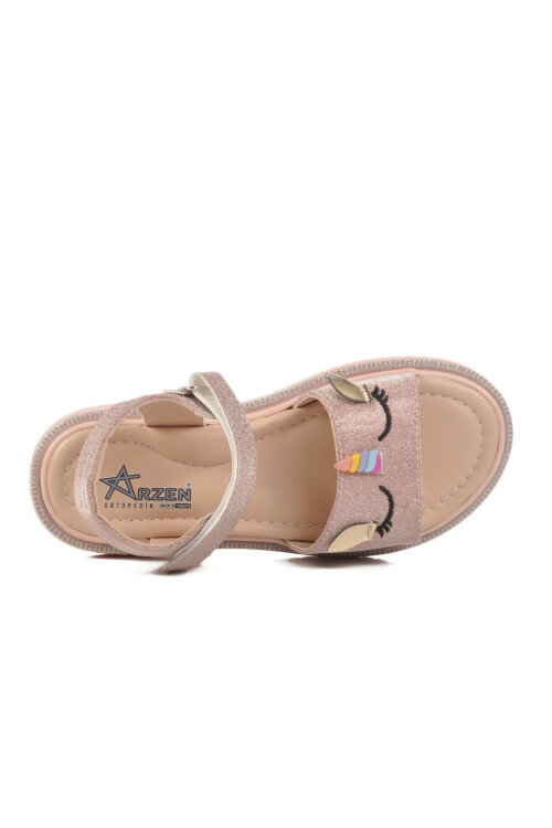 Pudra Cırtlı Ortopedik Kız Çocuk Sandalet 25T105 F