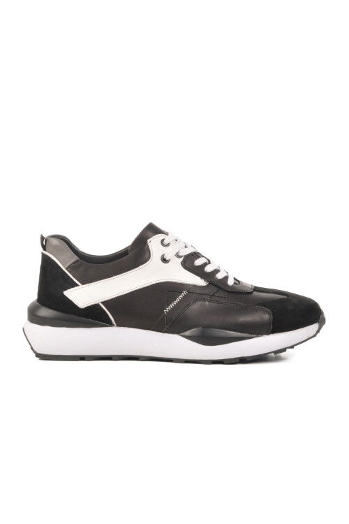 Black and White Genuine Leather Mens Casual Shoes 2Y1076-6285 M