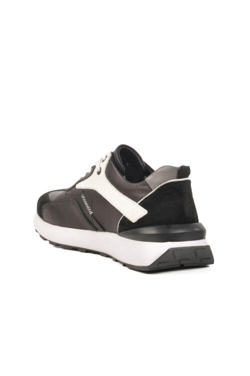 Black and White Genuine Leather Mens Casual Shoes 2Y1076-6285 M