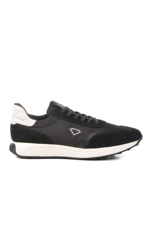 Black and White Genuine Leather Mens Casual Shoes 3Y1530-E320 M