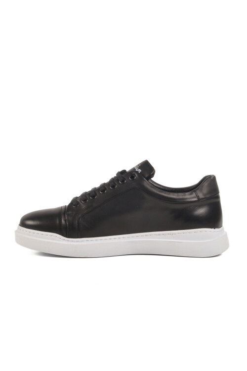 Black and White Genuine Leather Mens Sneaker Premium 2040 M