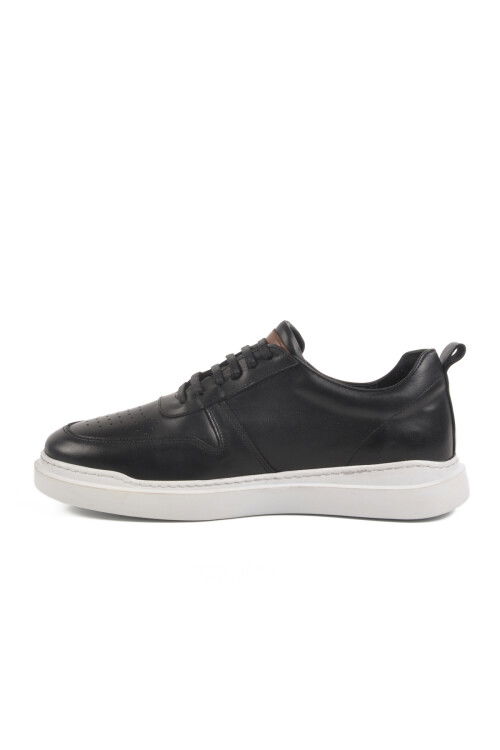 Black and White Genuine Leather Mens Sneaker Premium 412 M