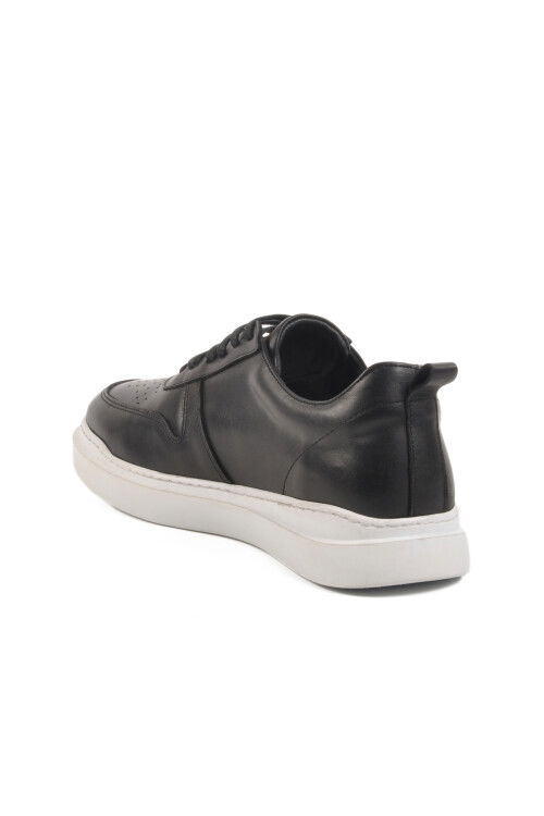 Black and White Genuine Leather Mens Sneaker Premium 412 M