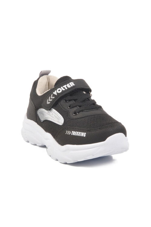Black and White Velcro Boys Sports Shoes 520522 F