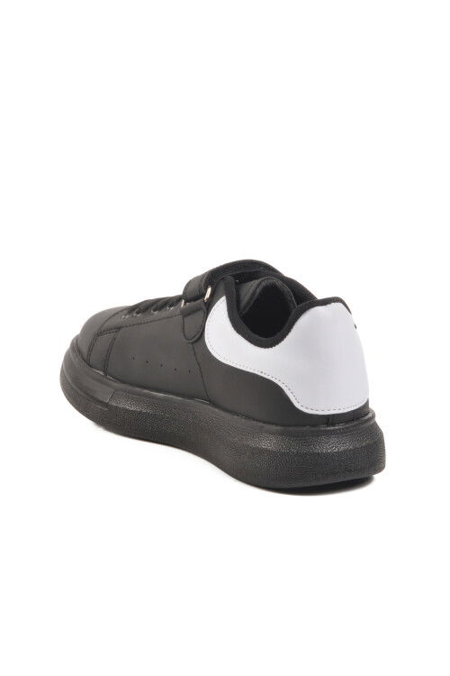 Siyah Beyaz Cırtlı Bağcıklı Erkek Çocuk Spor Ayakkabı 160 F