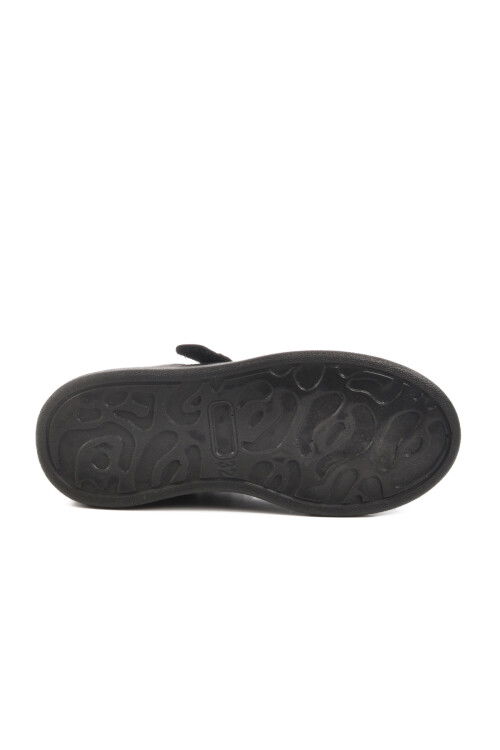 Siyah Beyaz Cırtlı Bağcıklı Erkek Çocuk Spor Ayakkabı 160 F