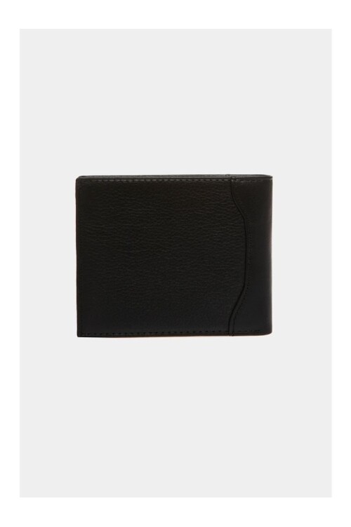 Black Genuine Leather Mens Wallet 1744