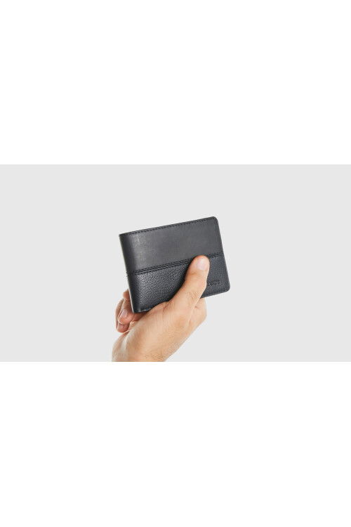Black Genuine Leather Mens Card Holder 1807