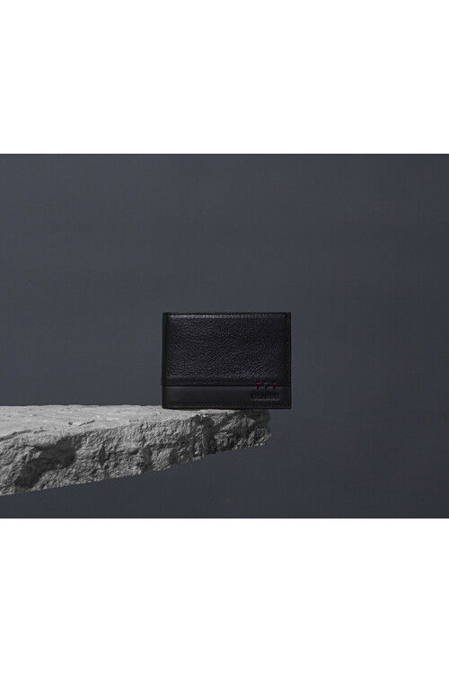 Black Genuine Leather Mens Wallet 1812