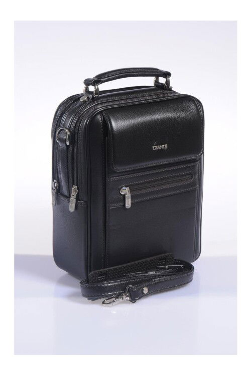 Black Genuine Leather Mens Clutch Bag 4586