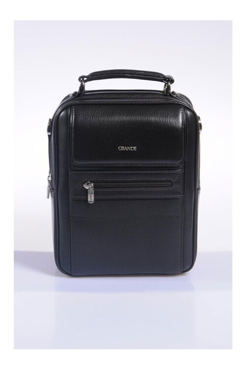 Black Genuine Leather Mens Clutch Bag 4586