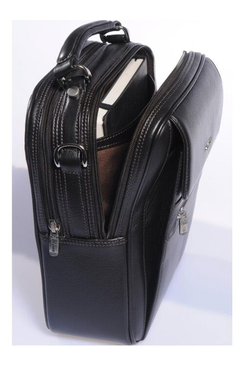 Black Genuine Leather Mens Clutch Bag 4586