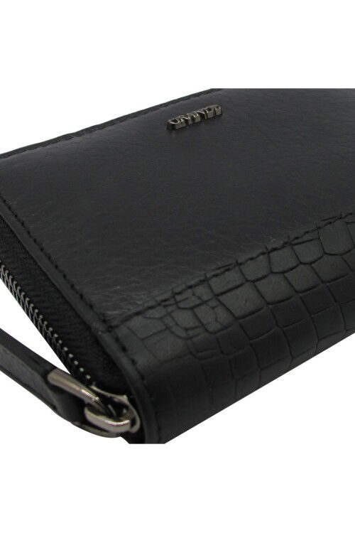 Black Genuine Leather Mens Wallet 740