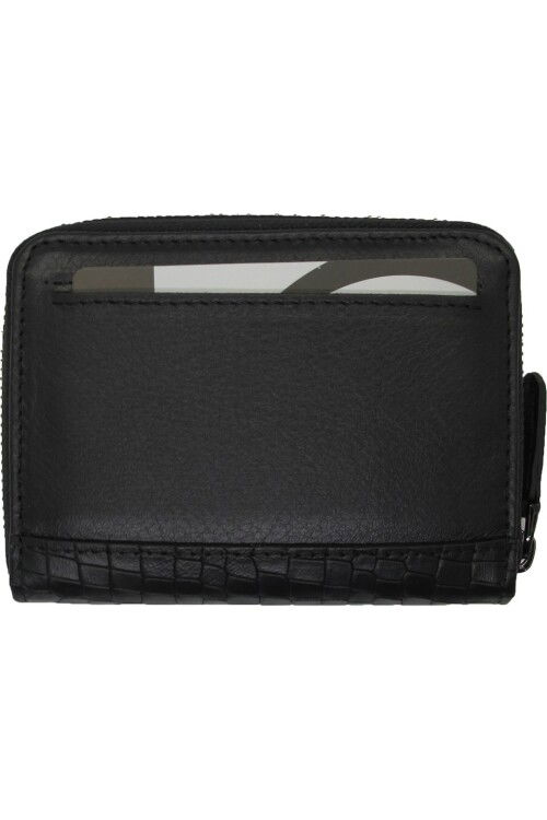 Black Genuine Leather Mens Wallet 740