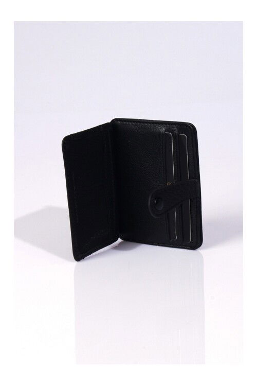 Black Genuine Leather Mens Card Holder 746