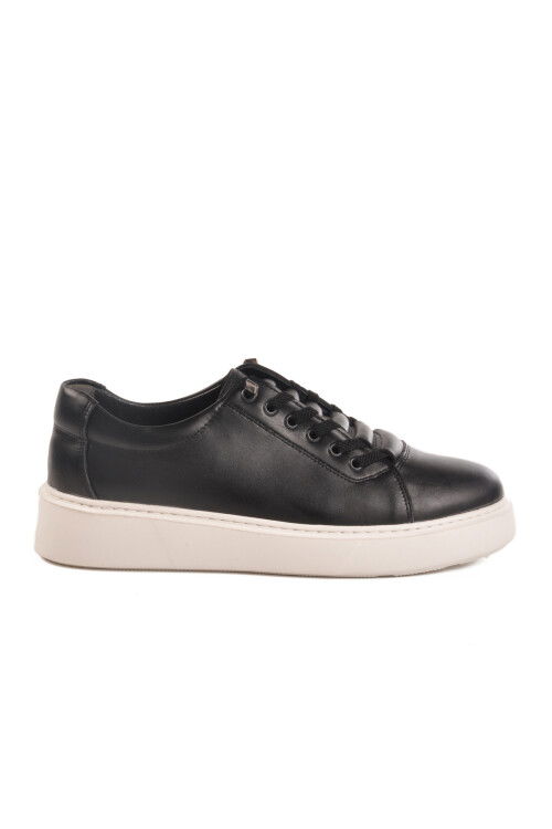 Black Genuine Leather Mens Casual Shoes A-55 M