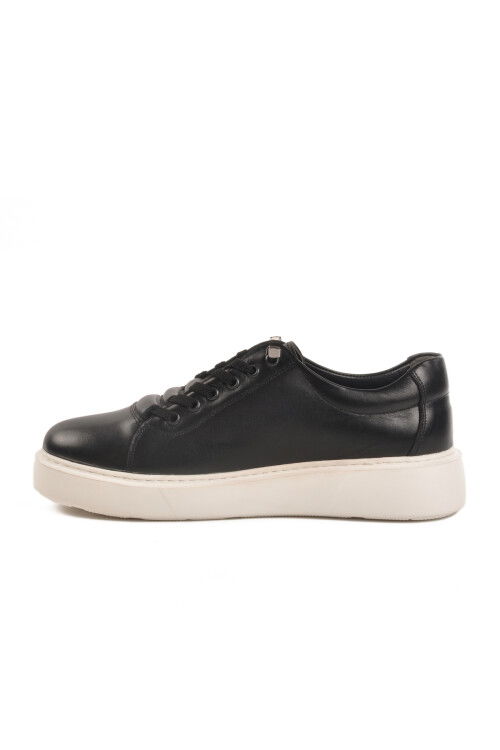 Black Genuine Leather Mens Casual Shoes A-55 M