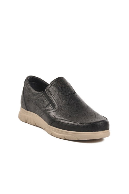 Black Genuine Leather Mens Casual Shoes D2301 M