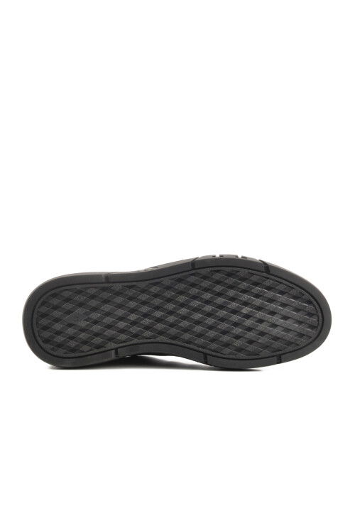 Black Genuine Leather Fur Lined Mens Casual Shoes 2K1244-HK-510 M