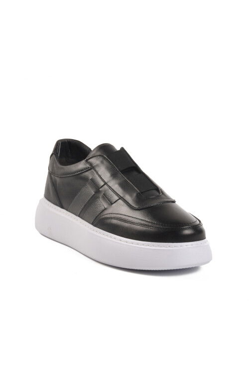 Black Genuine Leather Mens Casual Shoes E-595 M