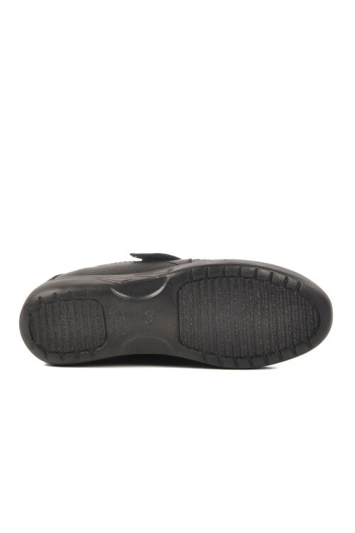 Black Genuine Leather Velcro Anatomic Womens Casual Shoes 42633 Z