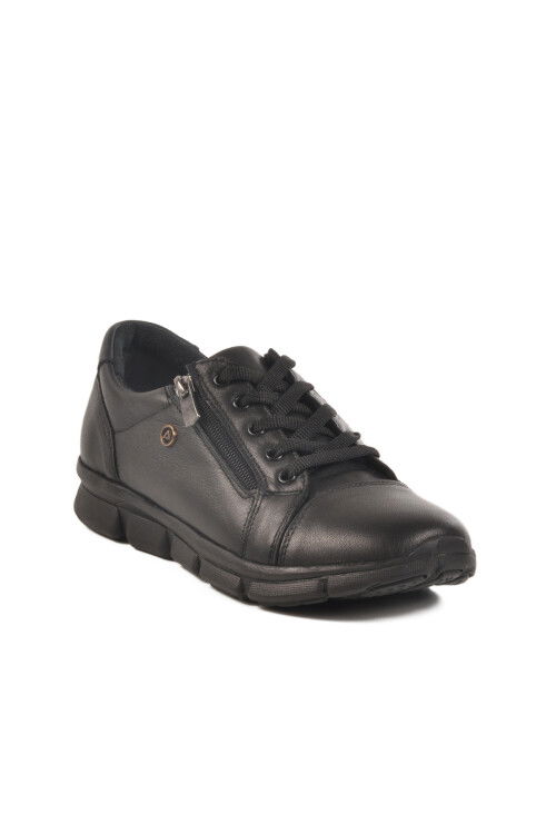 Black Genuine Leather Anatomic Womens Casual Shoes 630 Z