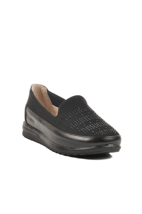 Black Genuine Leather Gel Sole Anatomic Womens Casual Shoes 227 Z