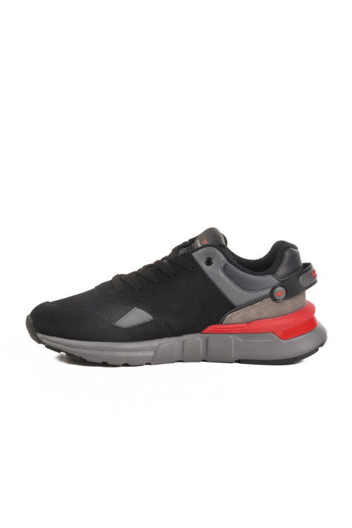 Black Red Mesh Memory Foam Mens Sneakers Milano M